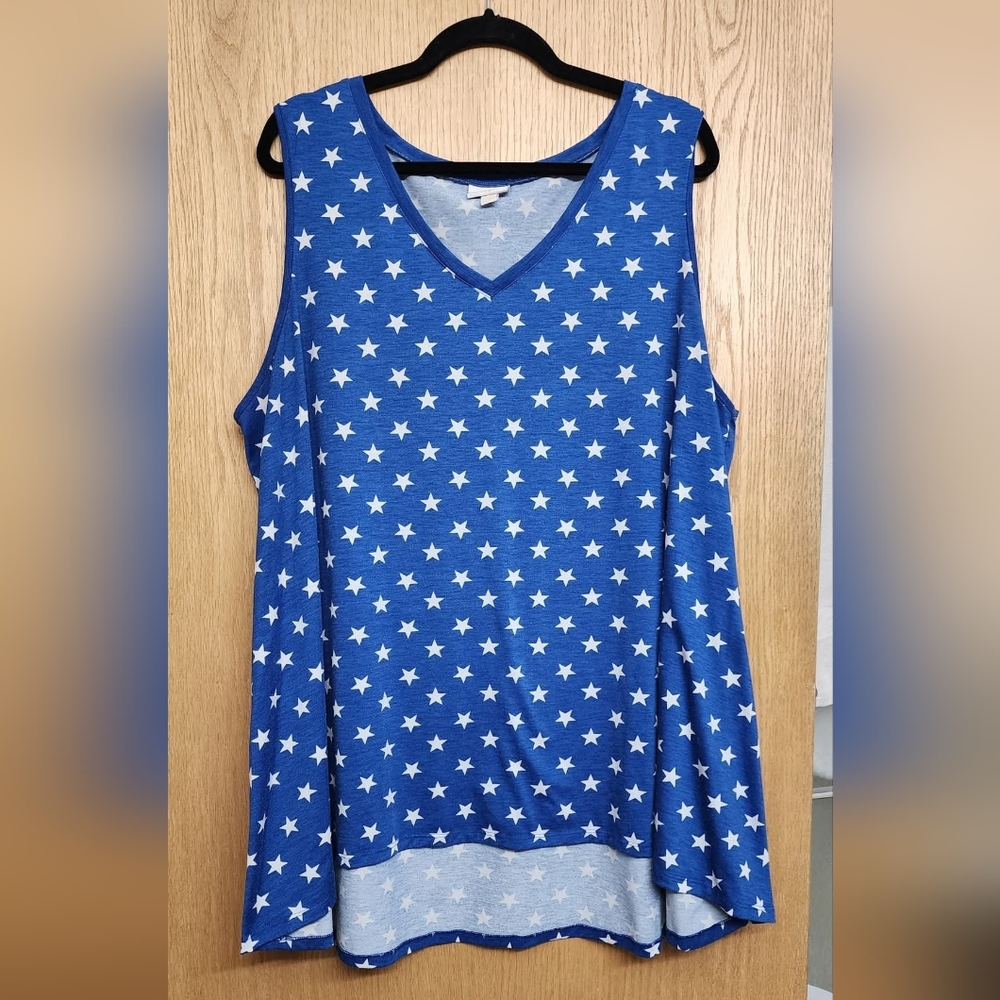 Lularoe Blue & White Star Perfect Tank